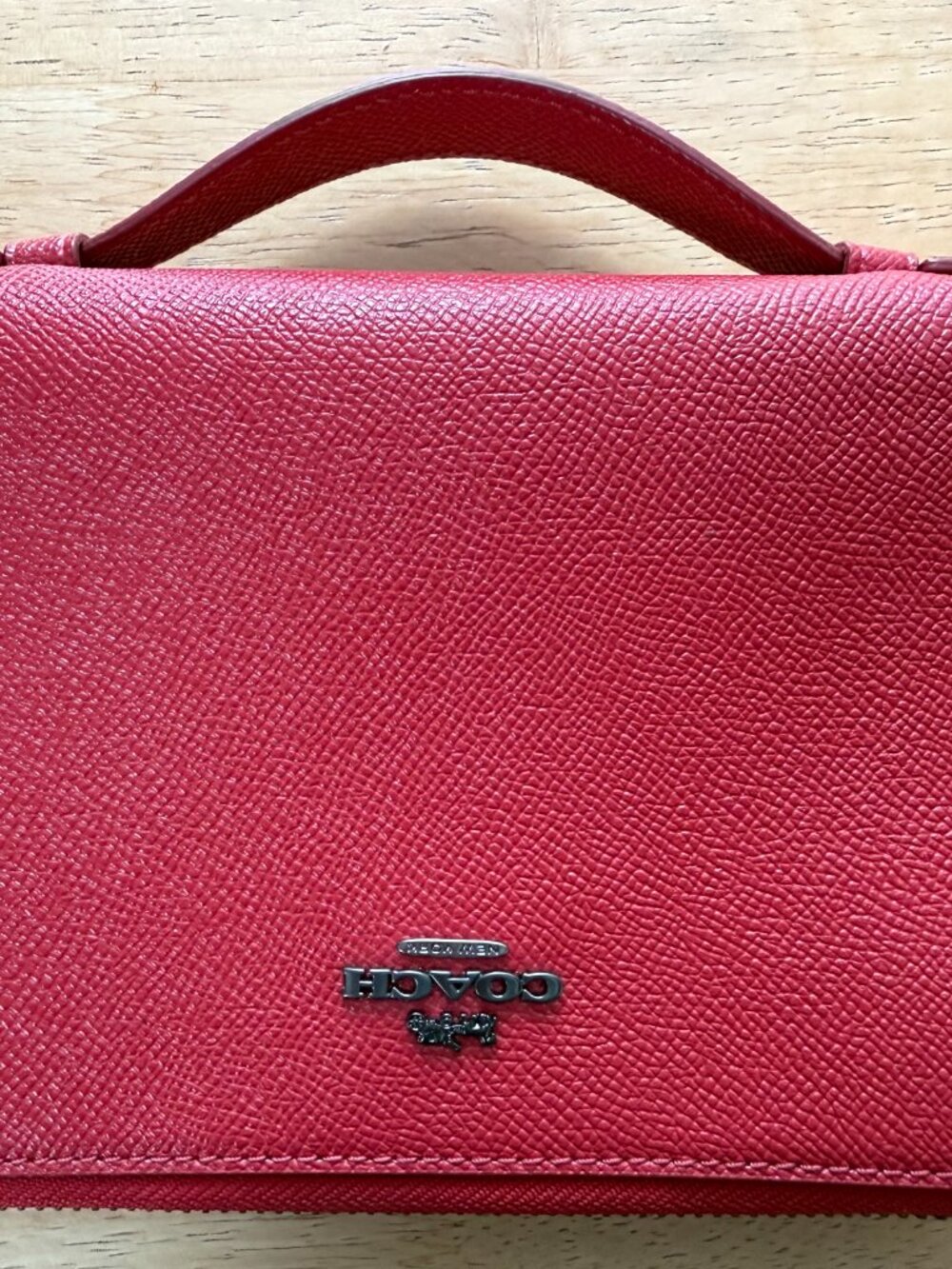 Coach Double Zip Travel Wallet in Red - Picture 7 of 7